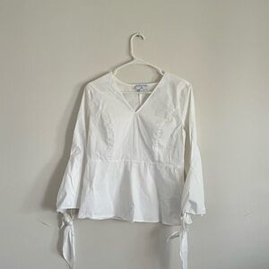 J crew flowy white blouse